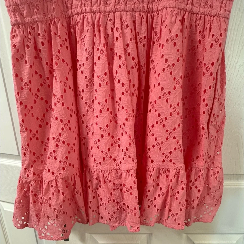 Draper James Wilson Pink Eyelet Whimsical Feminine Mini Dress New With Tags XL - Picture 9 of 13